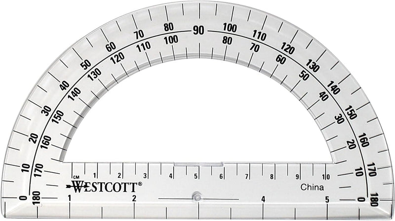 Westcott 11200 6-Inch Clear Plastic Protractor — main product image