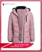 Spyder Girls' Long Puffer Jacket Quilted Insulated Winter Coat