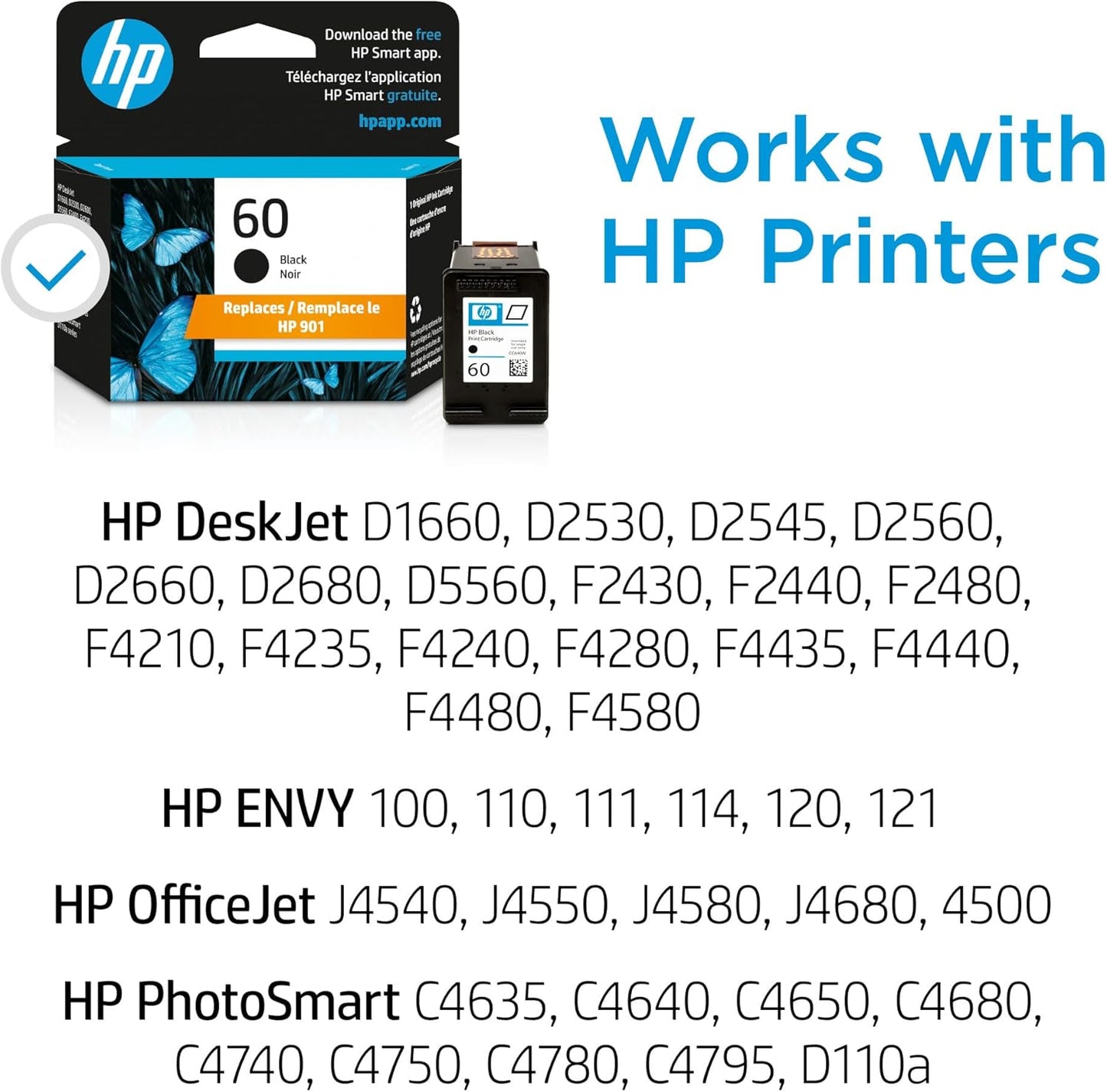 HP CC640WN 60 Black Ink Cartridge