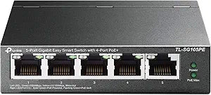 TP-Link TL-SG105PE 5-Port Gigabit PoE+ Easy Smart Switch Renewed