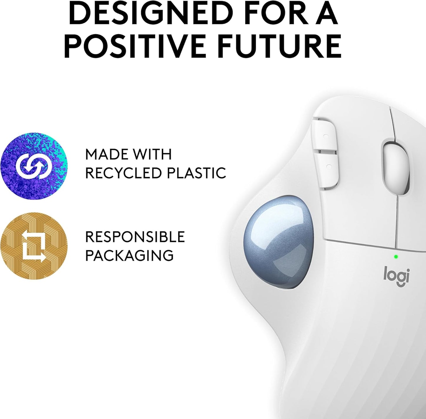 Logitech 910-005868 ERGO M575 Wireless Trackball Mouse Off White