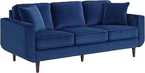 Lexicon 194840128540 Mapleton Navy Blue Velvet Sofa
