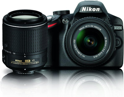 Nikon D3200 - 18-55mm + 55-200mm VR Lens Bundle, 24.2MP DSLR
