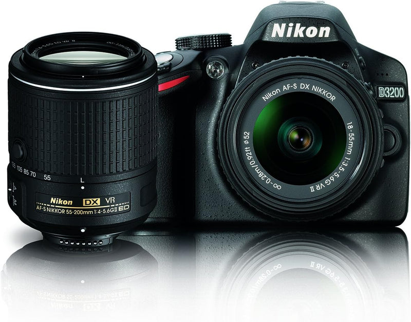 Nikon D3200 - 18-55mm + 55-200mm VR Lens Bundle, 24.2MP DSLR — main product image
