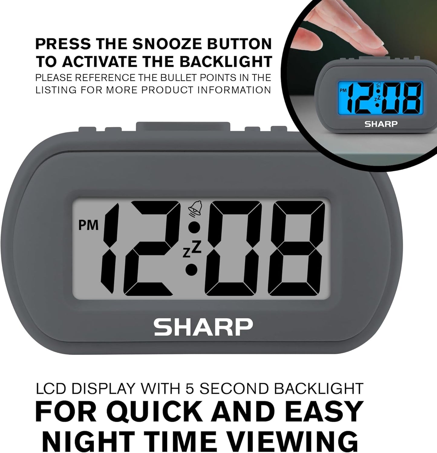Sharp SPC483CAMZ Digital Alarm Clock Battery Operated