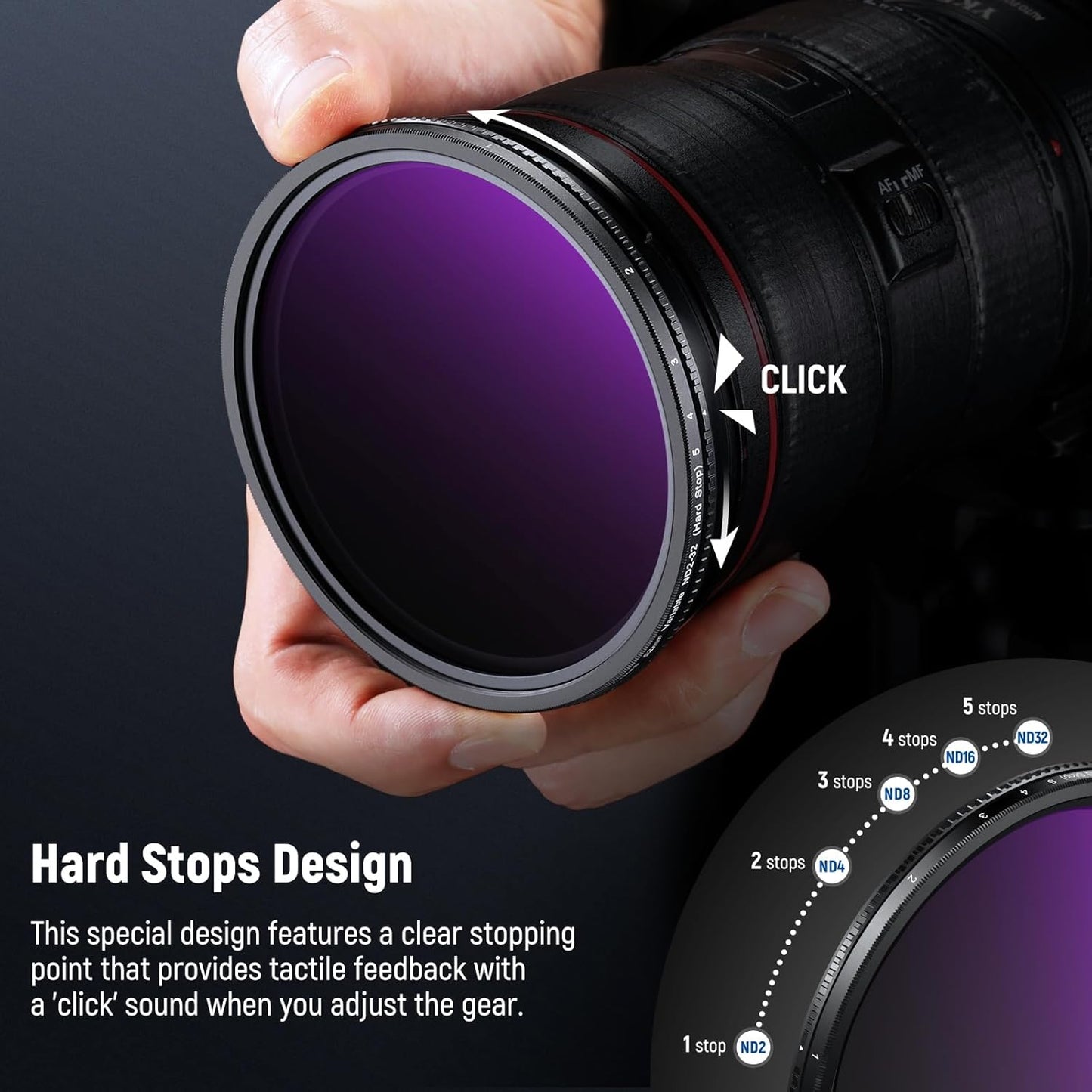 Neewer 10104855 52mm True Colors Variable ND Filter ND2-32 (1-5 Stops)