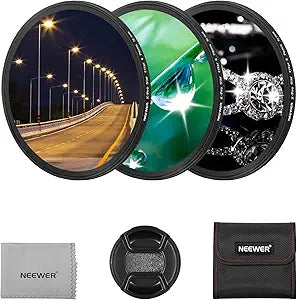 Neewer 10101517 72mm Star Filter Set 4/6/8 Point