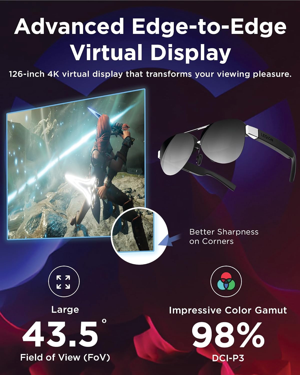 Lenovo GY21R10236 Legion Glasses Gen 2 - Micro-OLED Wearable Monitor