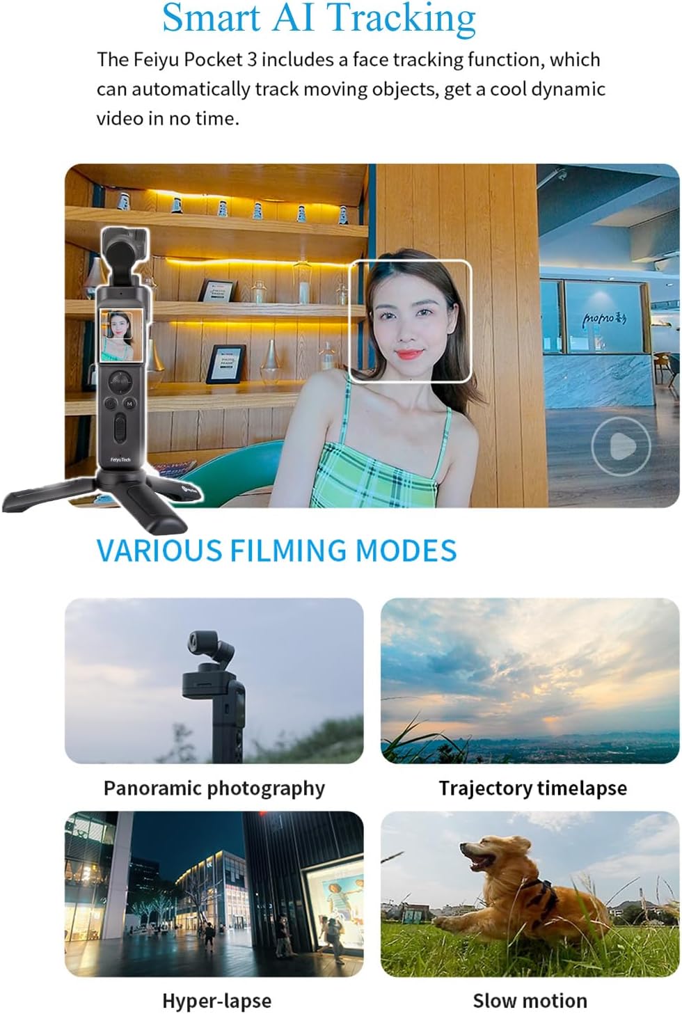 FeiyuTech Pocket 3 Kit - 4K Gimbal Action Camera