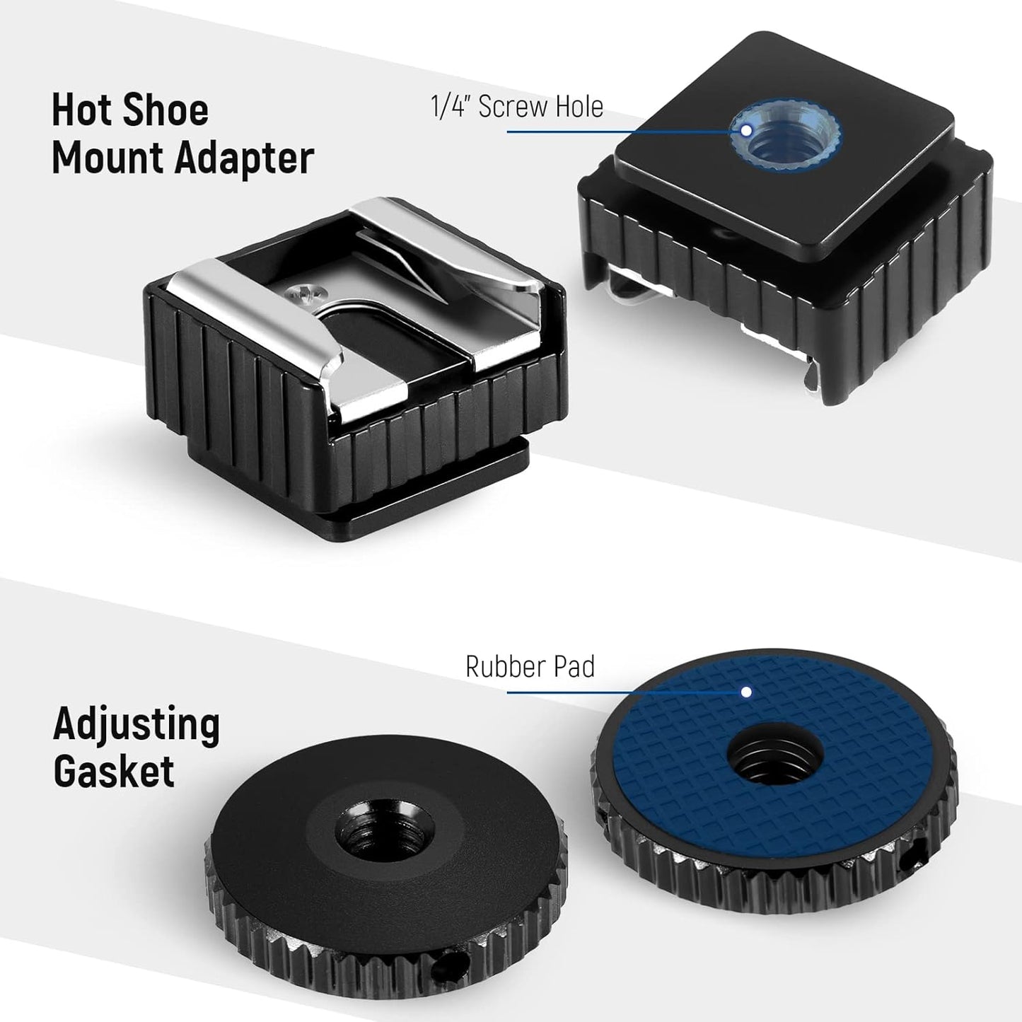 Neewer 10101025 Flash Hot Shoe Adapter 1/4" Screw 2-Pack