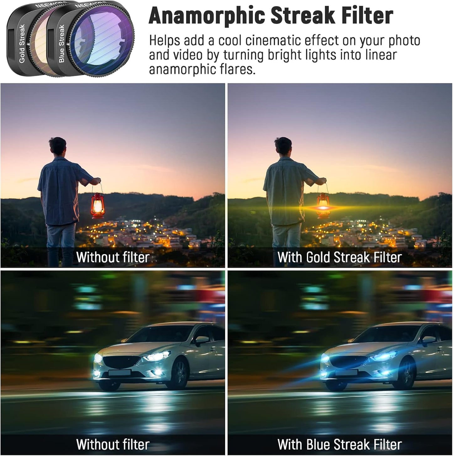 Neewer 10102143 DJI Mini 3 Pro Filter Set ND Anamorphic