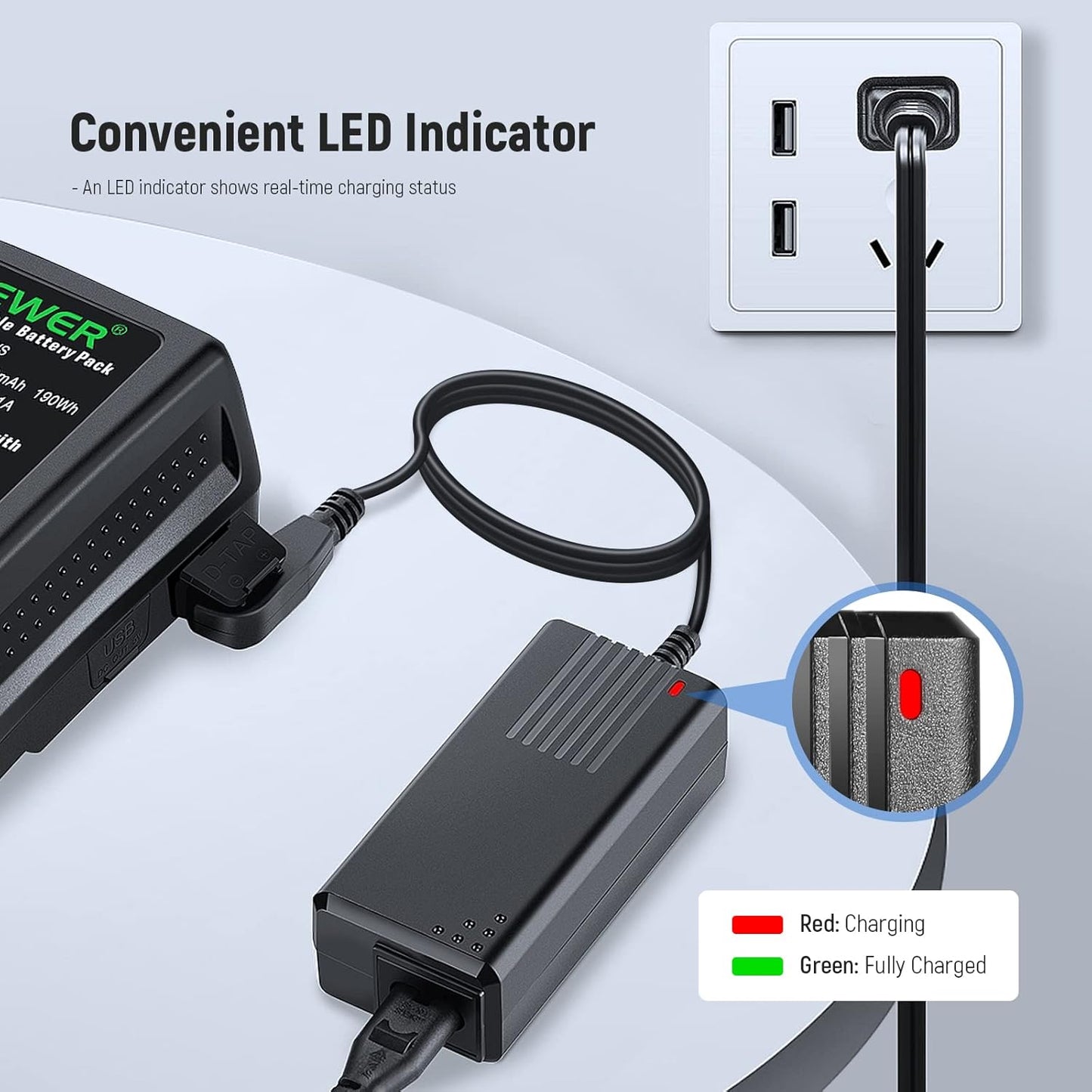 NEEWER 10100809 D-Tap Battery Charger V-Mount