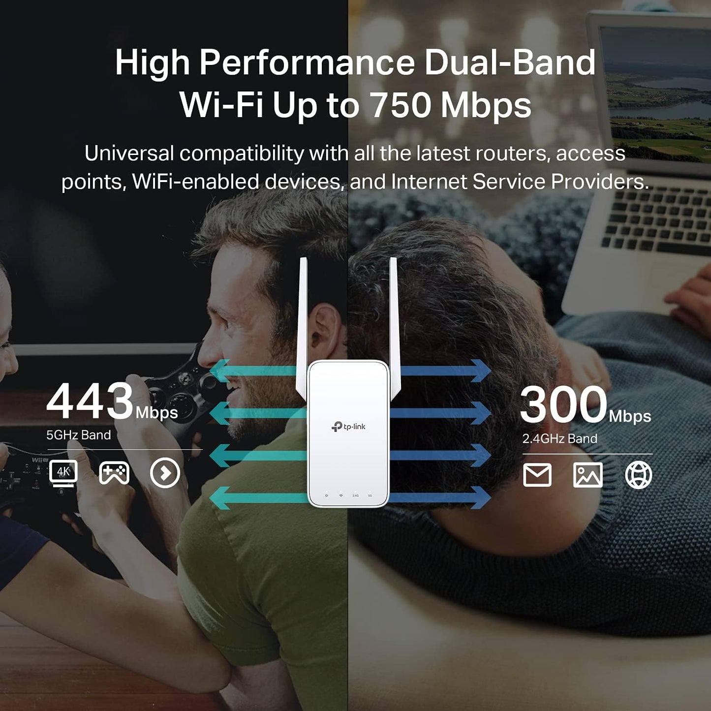 TP-Link RE215 AC750 WiFi Range Extender/Repeater (Dual Band)