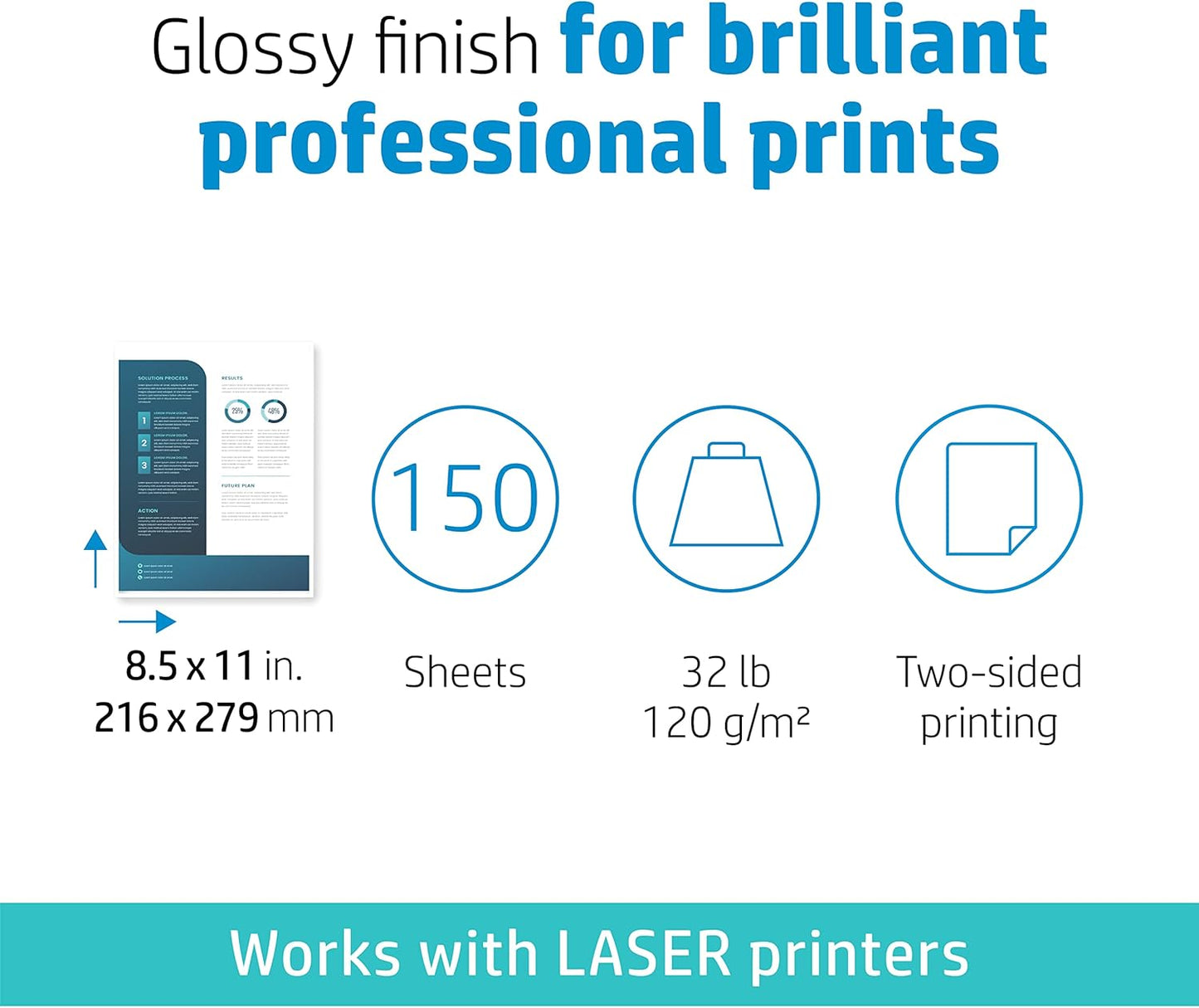HP 4WN08A Everyday Business Glossy Laser Paper