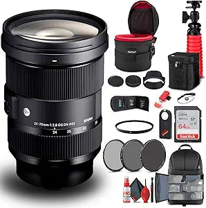Sigma 576955 24-70mm f/2.8 Art Lens Nikon F Bundle