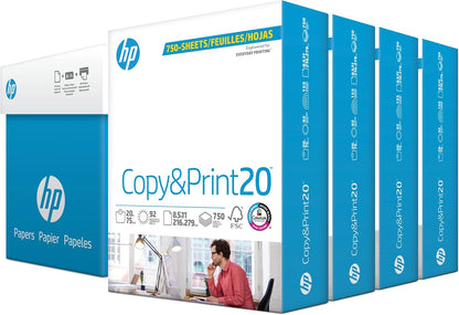 HP 200030C Printer Paper - 8.5 x 11, 20lb, 3000 Sheets