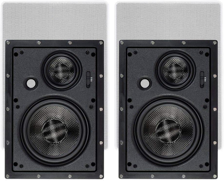 Monoprice 134199 Carbon Fiber In-Wall Speakers 6.5-Inch Pair