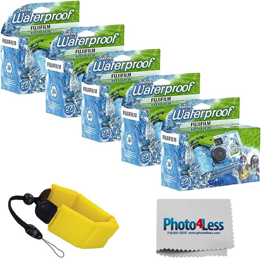 Fujifilm Quick Snap Waterproof 35mm Single Use Camera 5-Pack