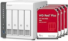 QNAP TS-433-4G-44W-US 4-Bay NAS 12TB WD Red Plus RAID 5 Bundle