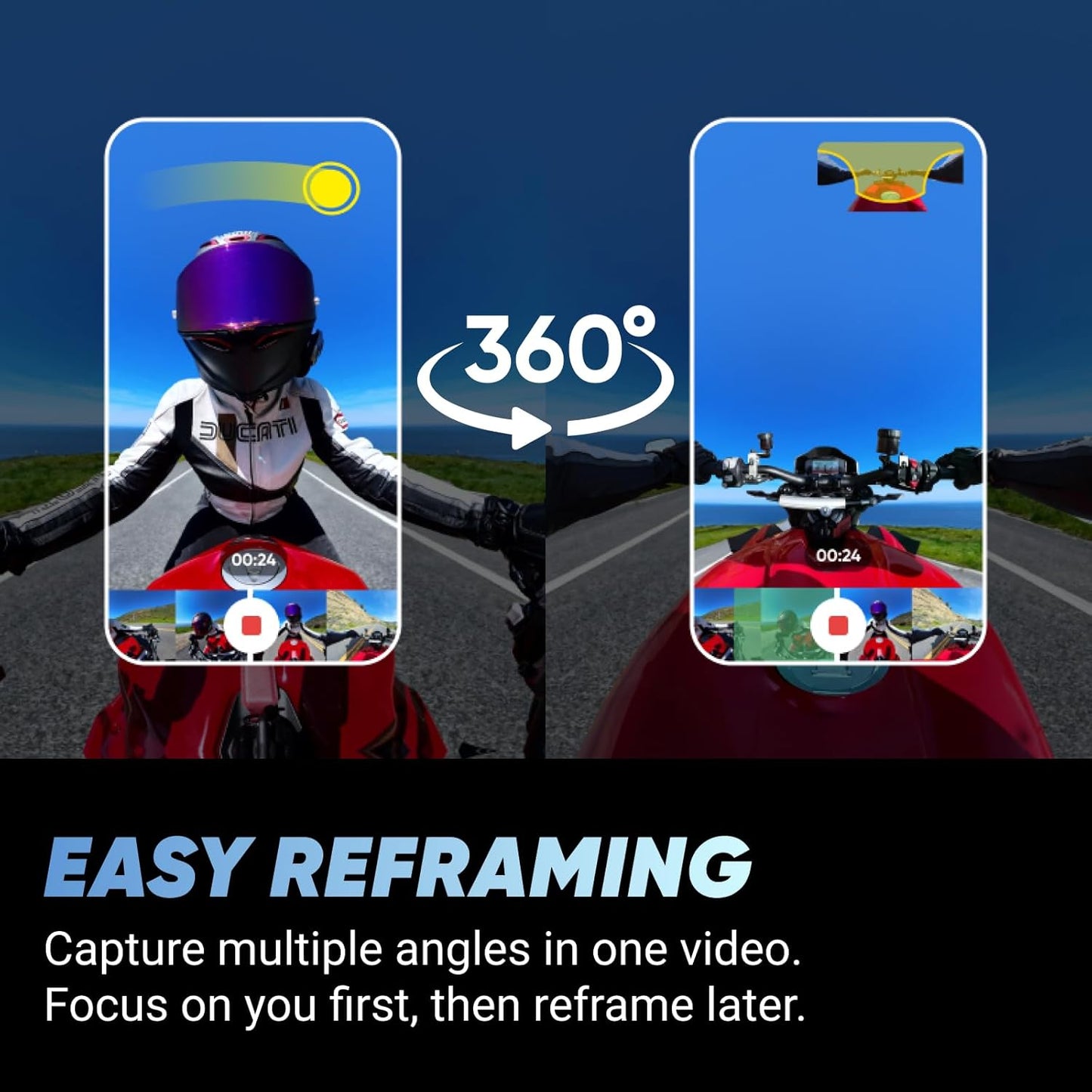 Insta360 X4, 8K 360 Action Camera with Motorcycle Handlebar Mount