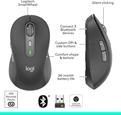 Logitech 910-007508 Signature Plus M750L Wireless Mouse Graphite