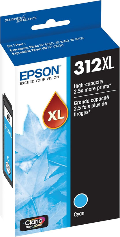 Epson T312XL220-S Claria Photo HD High Capacity Cyan Ink
