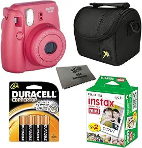 Fujifilm Instax Mini 8 Instant Camera Raspberry Bundle