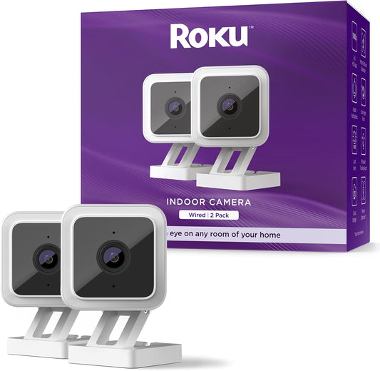Roku Indoor Camera 2-Pack Home Security 1080p (Renewed)