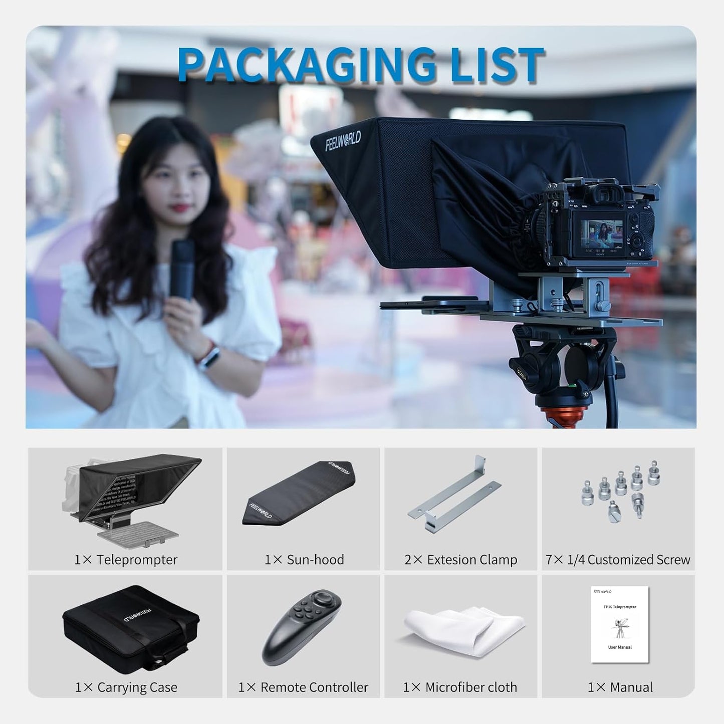 FEELWORLD TP16 16" Folding Tablet Teleprompter
