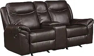 Lexicon Braelyn Dark Brown Glider Reclining Loveseat — main product image