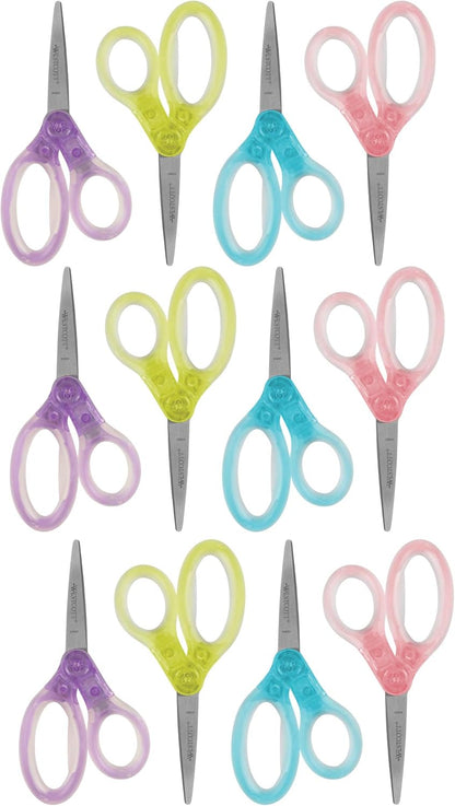Westcott 67550 Jellies 5" Kids Scissors 12 Pack