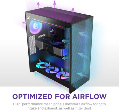 NZXT CM-H72FB-01 H7 Flow ATX Mid-Tower Case Black