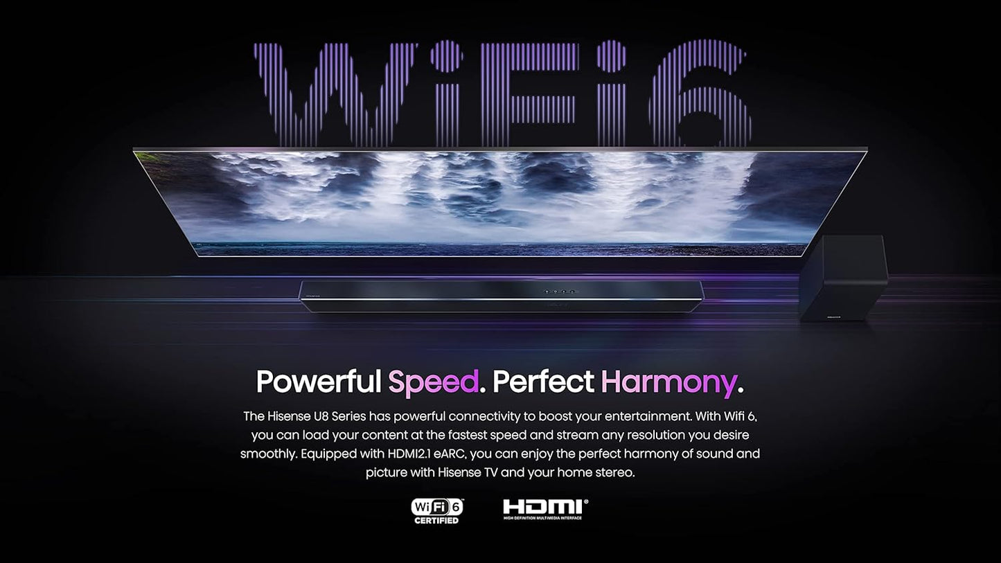 Hisense 75U8H 75-Inch Quantum 4K Mini-LED Google Smart TV