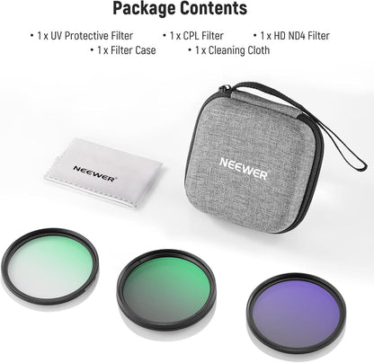 Neewer 10103738 55mm UV CPL ND4 Filter Kit