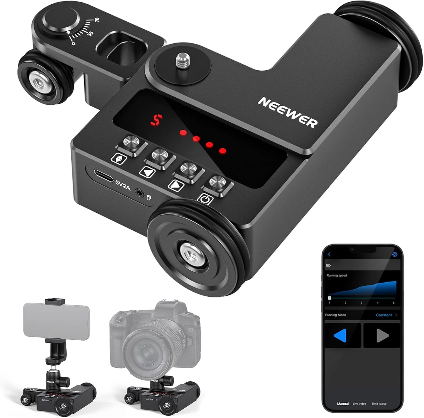 Neewer 10101855 Motorized Camera Dolly App Control