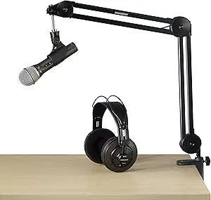 Samson SAQ2U USB XLR Podcasting Kit Headphones Boom Arm