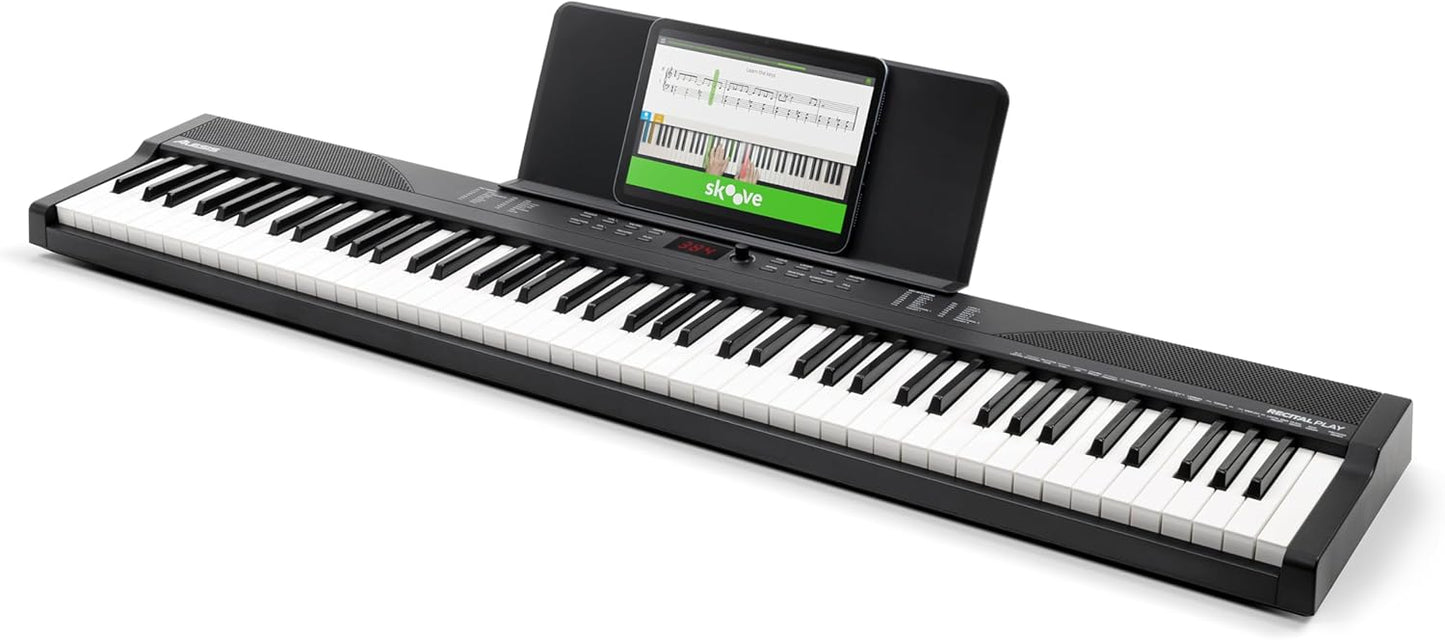 Alesis RECITAL PLAY KO 88-Key Beginner Piano Keyboard Bundle