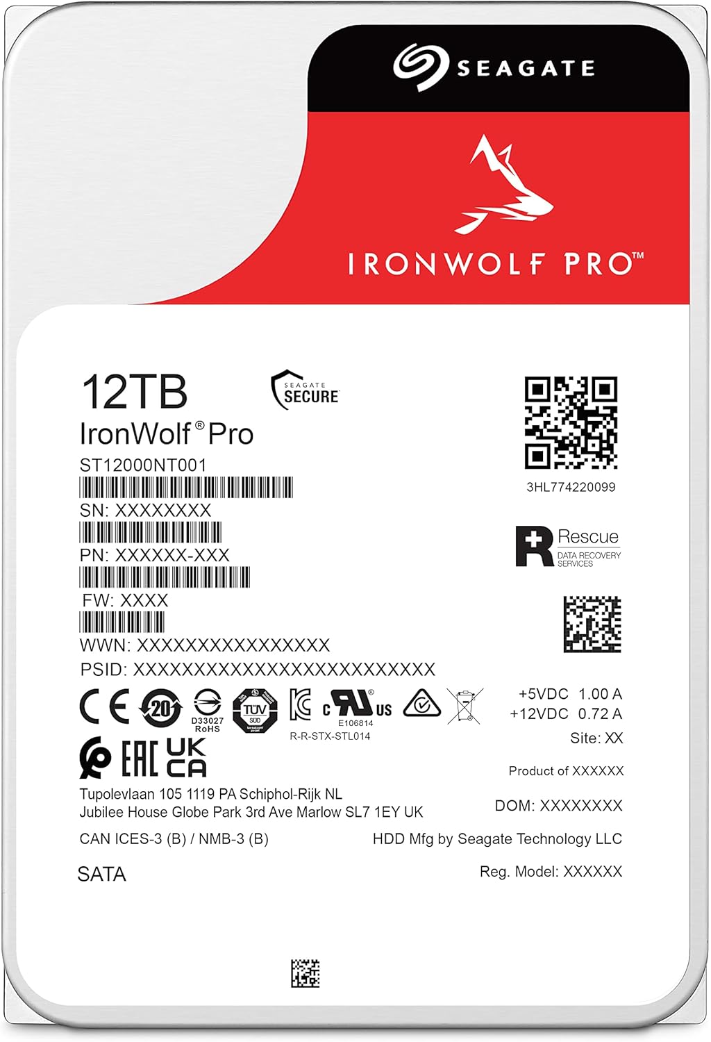 Seagate ST12000NT001 IronWolf Pro 12TB NAS Internal HDD