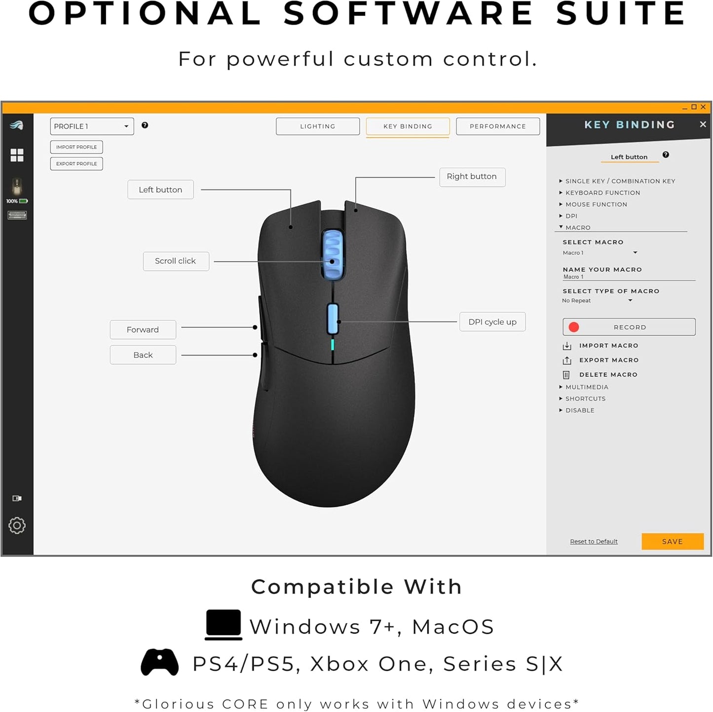 Glorious GLO-MS-PDW-VIC-FORGE Model D Forge Gaming Mouse