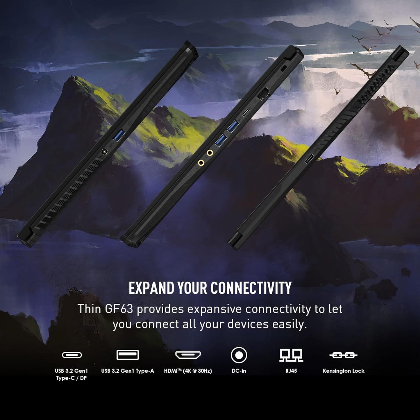 MSI THINGF6312066 Thin GF63 15.6" 144Hz Gaming Laptop - RTX 4050, 16GB