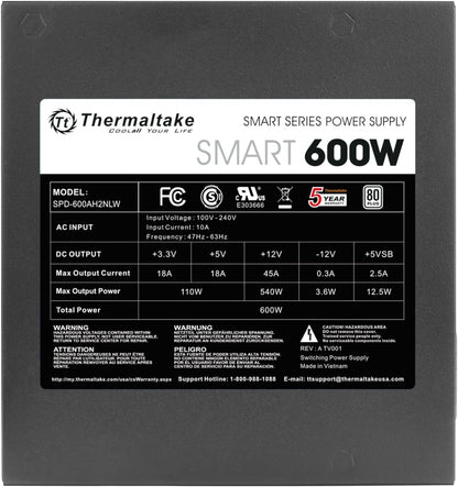 Thermaltake PS-SPD-0600NPCWUS-W Smart 600W 80+ Certified Power Supply