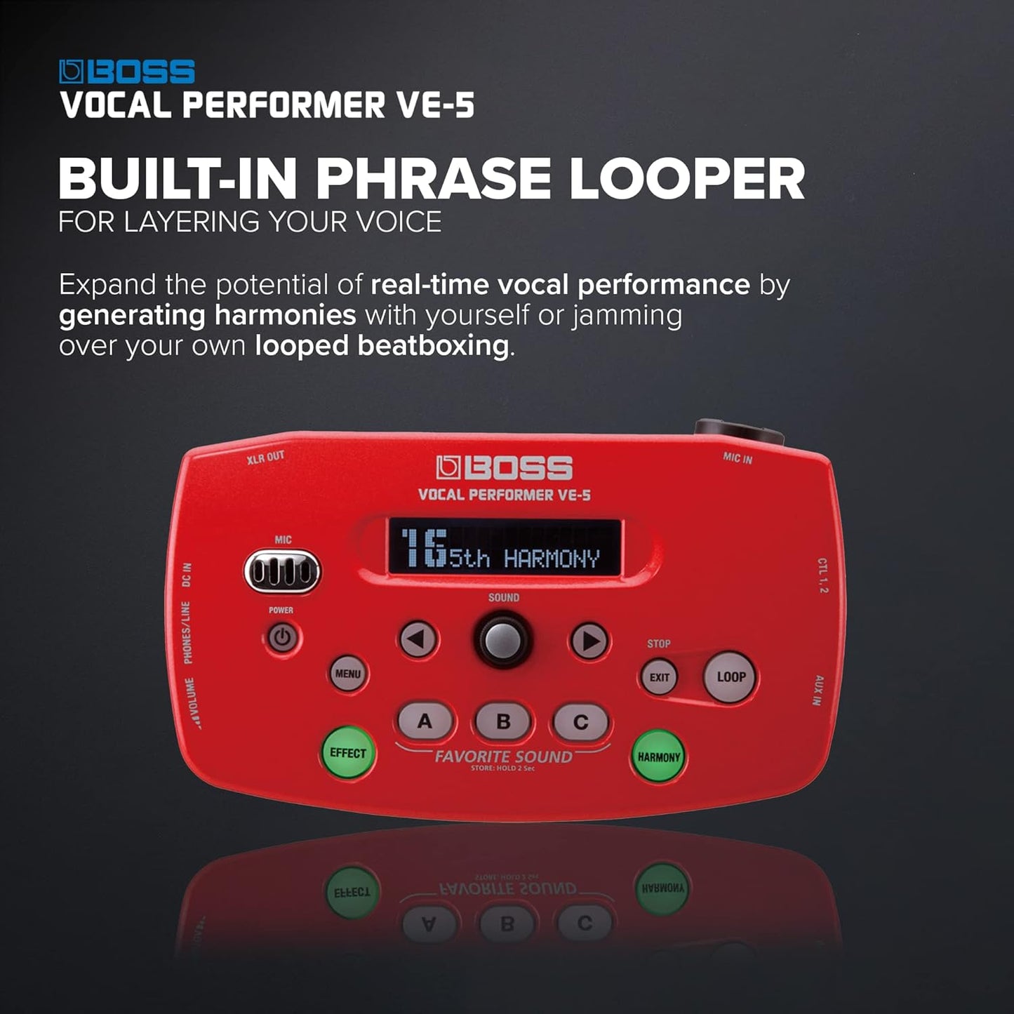 Boss VE5RD VE-5 Vocal Performer Red Effects Pedal