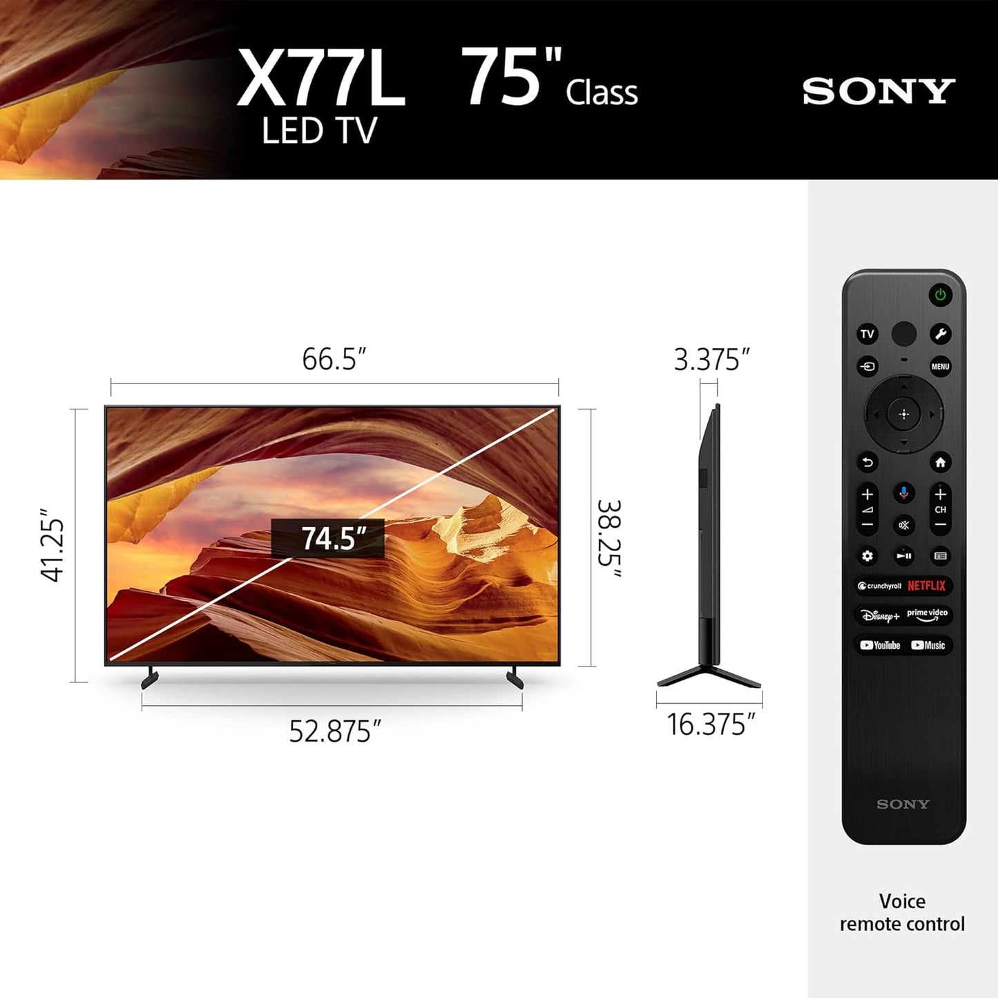 Sony KD75X77L 75-Inch 4K Ultra HD Google TV