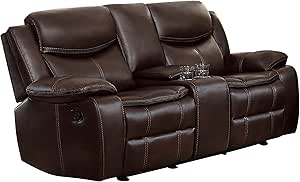 Lexicon 194840112464 Warrenton Leather Glider Loveseat — main product image