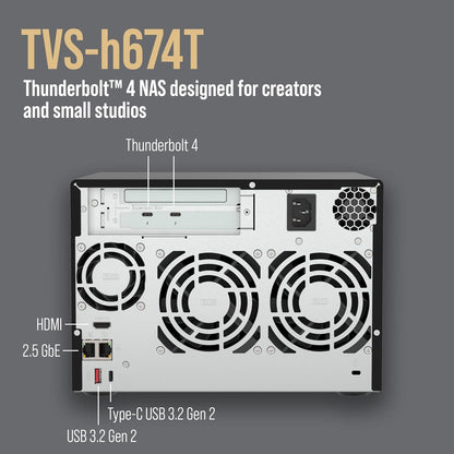 QNAP TVS-h674T-i5 6-Bay Thunderbolt 4 Desktop NAS