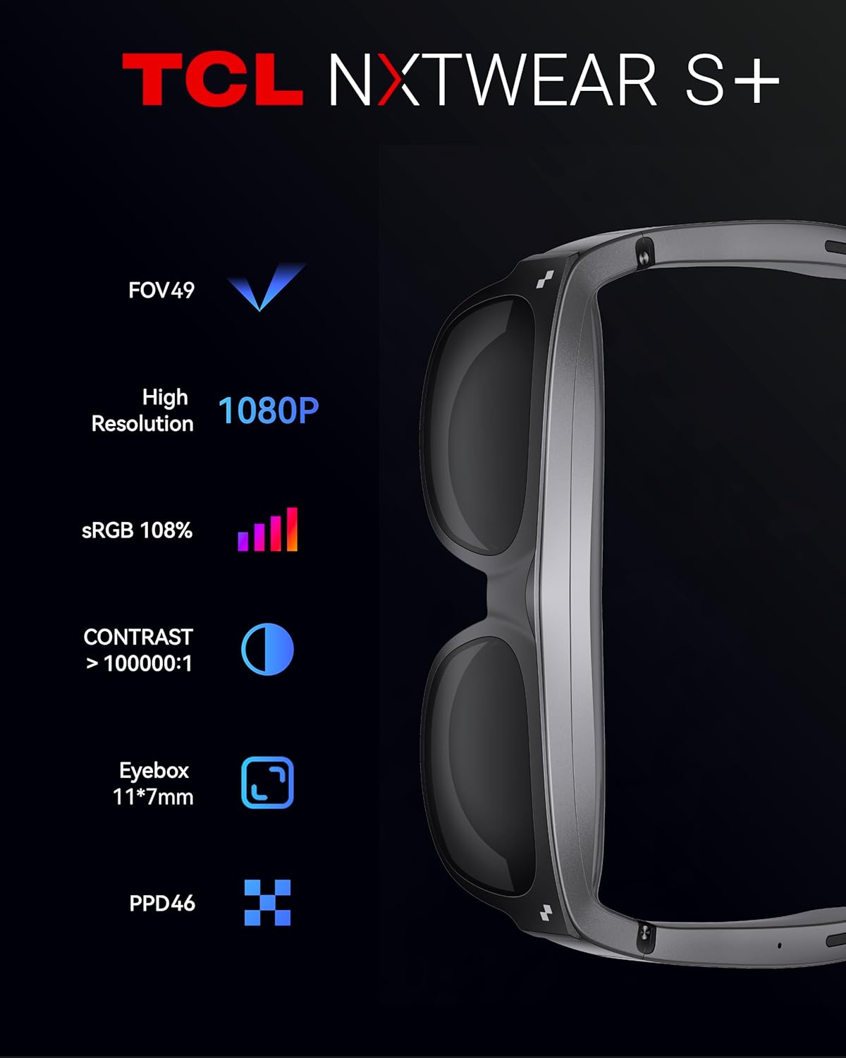 TCL NXTWEARSPLUSAR RAYNEO S+ AR Glasses 215" Micro-OLED