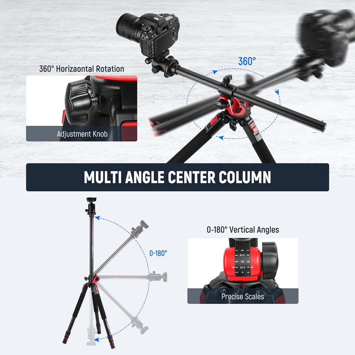 Neewer N284L+G0 79" Camera Tripod Monopod