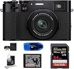 Fujifilm X100V Digital Camera Bundle Black w/ Accessories