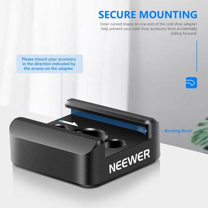 Neewer ST26 Cold Shoe Mount Adapter 2-Pack 1/4" Thread