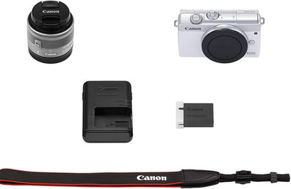 Canon EOS M200 (White) Mirrorless Camera Bundle (Renewed)